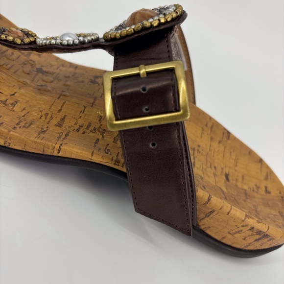 Vionic NEW Adelie Bronze Brown Toe Post Orthaheel Beaded Sandals, 9 - Picture 9 of 16